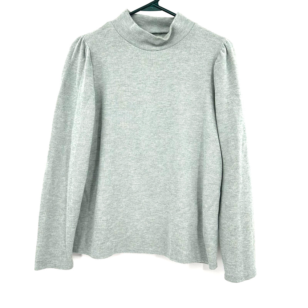 Madewell size medium green gray long sleeve pullover style sweater mock neck